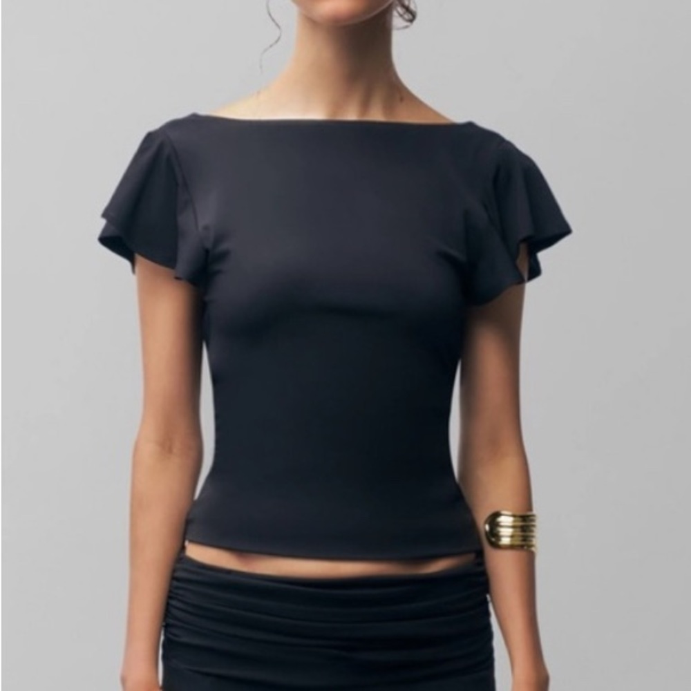 Danielle Guizio Soffiano top in Black